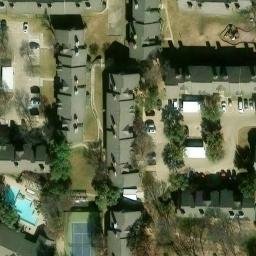 Sand Volleyball Court, Euless, TX — aerial view