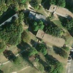 Sand Volleyball Court, Irving, TX — aerial view