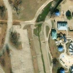 Sand Volleyball Court, Hurst, TX — aerial view
