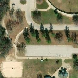 Sand Volleyball Court, Hurst, TX — aerial view