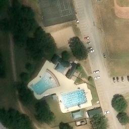 Sand Volleyball Court, Mineral Wells, TX — aerial view