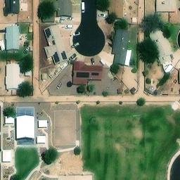 Sand Volleyball Court, Safford, AZ — aerial view