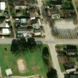Sand Volleyball Court, River Oaks, TX — aerial view
