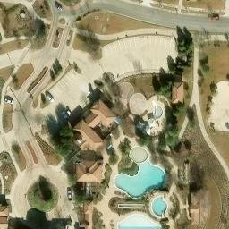 Sand Volleyball Court, Euless, TX — aerial view