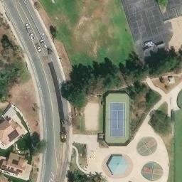 Sand Volleyball Court, Rancho San Diego, CA — aerial view