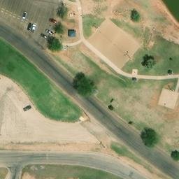 Sand Volleyball Court, Snyder, TX — aerial view