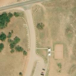 Sand Volleyball Court, Hawley, TX — aerial view
