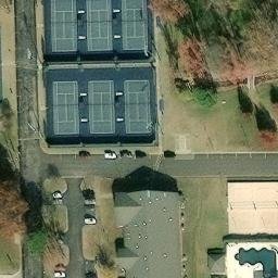 Marshall Beach Volleyball Court #1 — aerial view