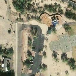 Sand Volleyball Court in Jaynes, AZ — aerial view