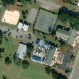Sand Volleyball Court, Tybee Island, GA — aerial view