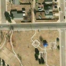 Sand Volleyball Court, Midland, TX — aerial view