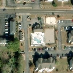 Sand Volleyball Court, Troy, AL — aerial view