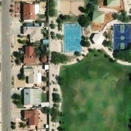 Sand Volleyball Court, Sparks, TX — aerial view