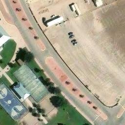 Sand Volleyball Court, Socorro Mission Number 1 Colonia, TX — aerial view