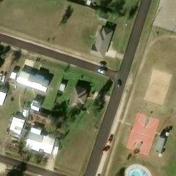 Sand Volleyball Court, Morgans Point Resort, TX — aerial view