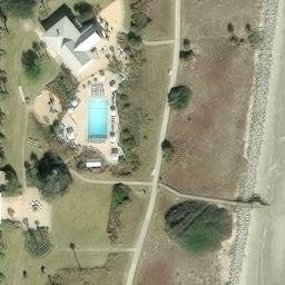 Sand Volleyball Court, Jekyll Island, GA — aerial view