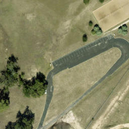 Sand Volleyball Court, Georgetown, TX — aerial view