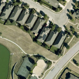 Sand Volleyball Court, Georgetown, TX — aerial view
