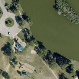 Sand Volleyball Court, Taylor, TX — aerial view