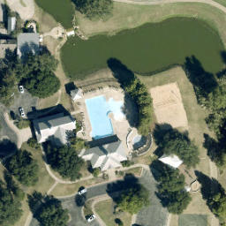 Sand Volleyball Court, Georgetown, TX — aerial view