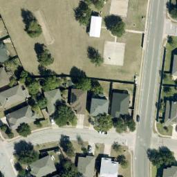 Sand Volleyball Court, Leander, TX — aerial view