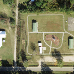 Sand Volleyball Court, Greensboro, FL — aerial view
