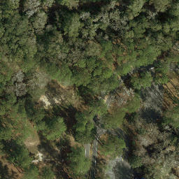Sand Volleyball Court, Midway, FL — aerial view
