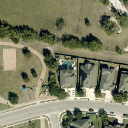 Sand Volleyball Court, Hutto, TX — aerial view