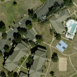 Sand Volleyball Court, Windemere, TX — aerial view