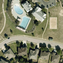Sand Volleyball Court, Pflugerville, TX — aerial view
