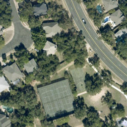 Sand Volleyball Court, Anderson Mill, TX — aerial view
