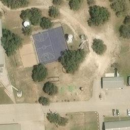 Sand Volleyball Court, Lago Vista, TX — aerial view