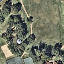 Sand Volleyball Court, Wells Branch, TX — aerial view