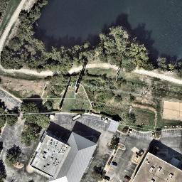 Sand Volleyball Court, Jollyville, TX — aerial view