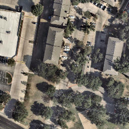 Sand Volleyball Court, Wells Branch, TX — aerial view