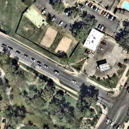 Austin Beach Volleyball Court #68 — aerial view