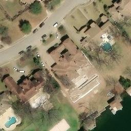 Sand Volleyball Court, Lost Creek, TX — aerial view