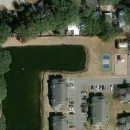 Sand Volleyball Court, Atlantic Beach, FL — aerial view