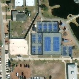 Sand Volleyball Court, Neptune Beach, FL — aerial view