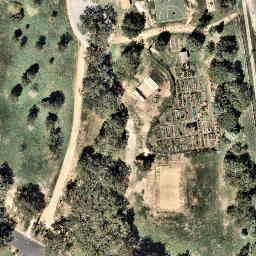 Sand Volleyball Court, University of Texas, TX — aerial view