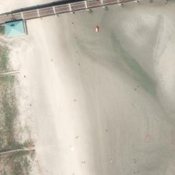 Sand Volleyball Court, Jacksonville Beach, FL — aerial view