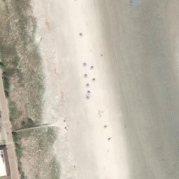 Sand Volleyball Court, Jacksonville Beach, FL — aerial view