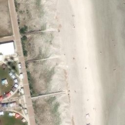 Sand Volleyball Court, Jacksonville Beach, FL — aerial view