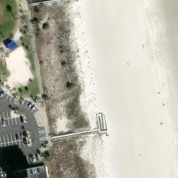 Sand Volleyball Court, Jacksonville Beach, FL — aerial view