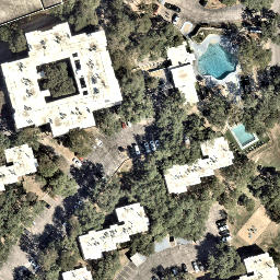 Sand Volleyball Court, Rollingwood, TX — aerial view