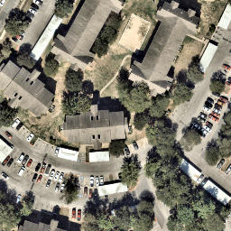 Sand Volleyball Court, Austin, TX — aerial view