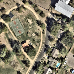 Sand Volleyball Court, Sunset Valley, TX — aerial view