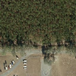 Sand Volleyball Court, Live Oak, FL — aerial view