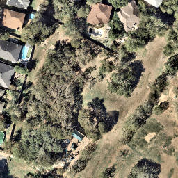 Sand Volleyball Court, Shady Hollow, TX — aerial view