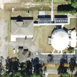 Sand Volleyball Court, Crawfordville, FL — aerial view